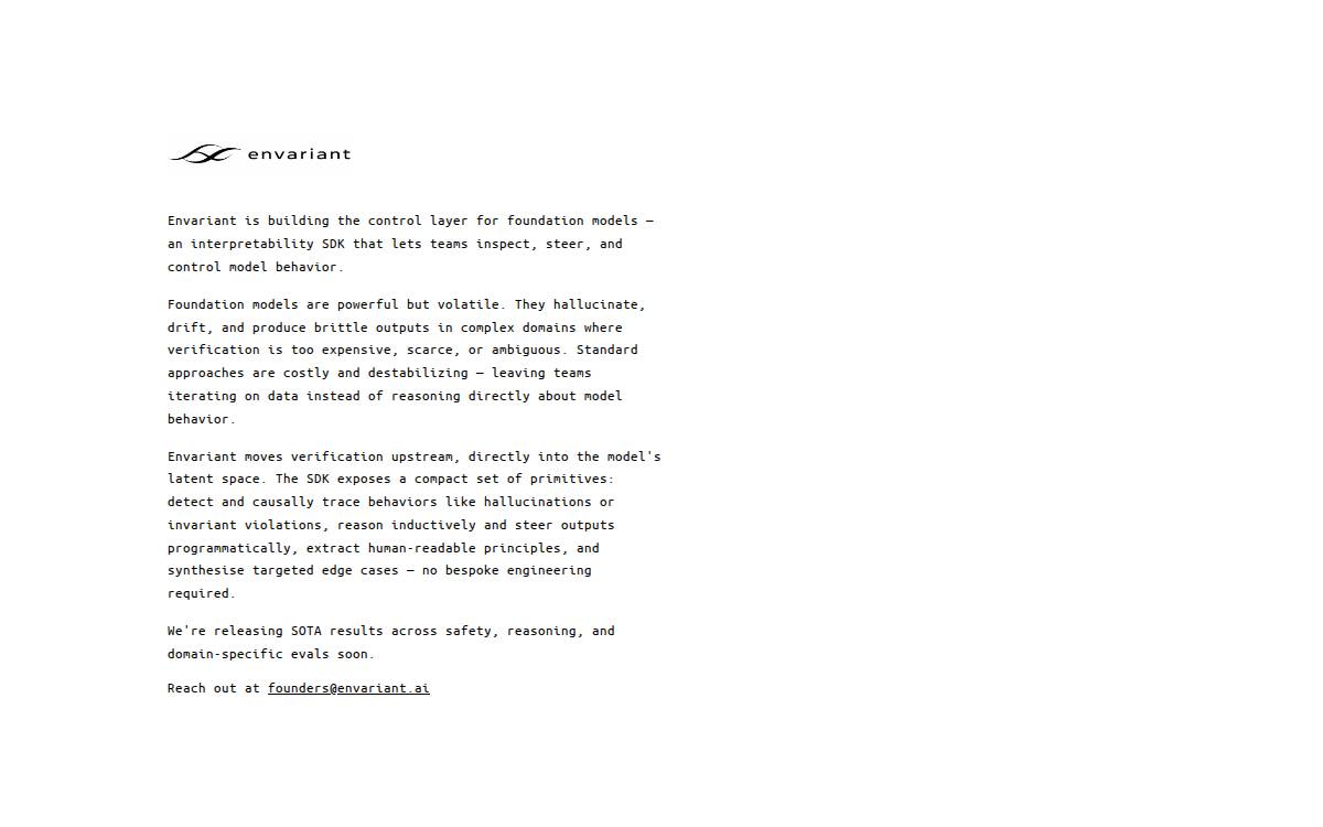 Envariant website preview