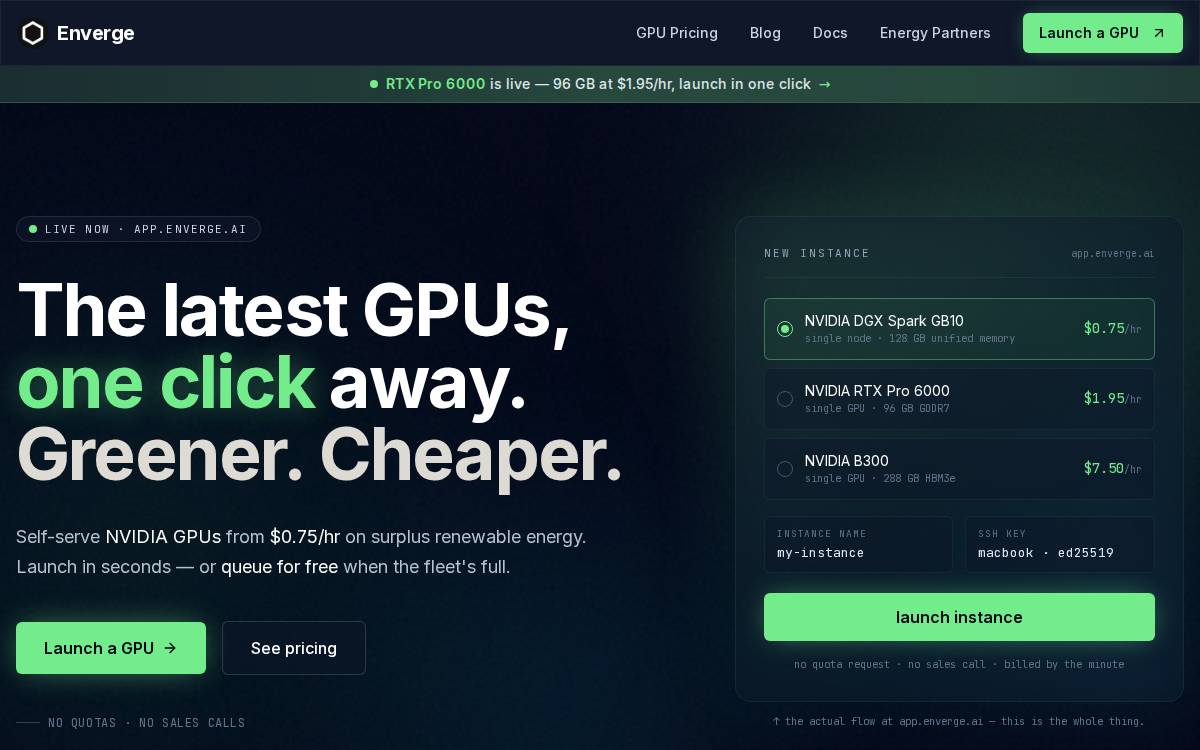 Enverge website preview