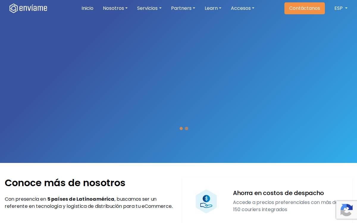 Enviame website preview
