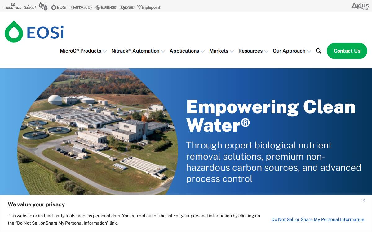 Environmental Operating Solutions (EOSi) website preview