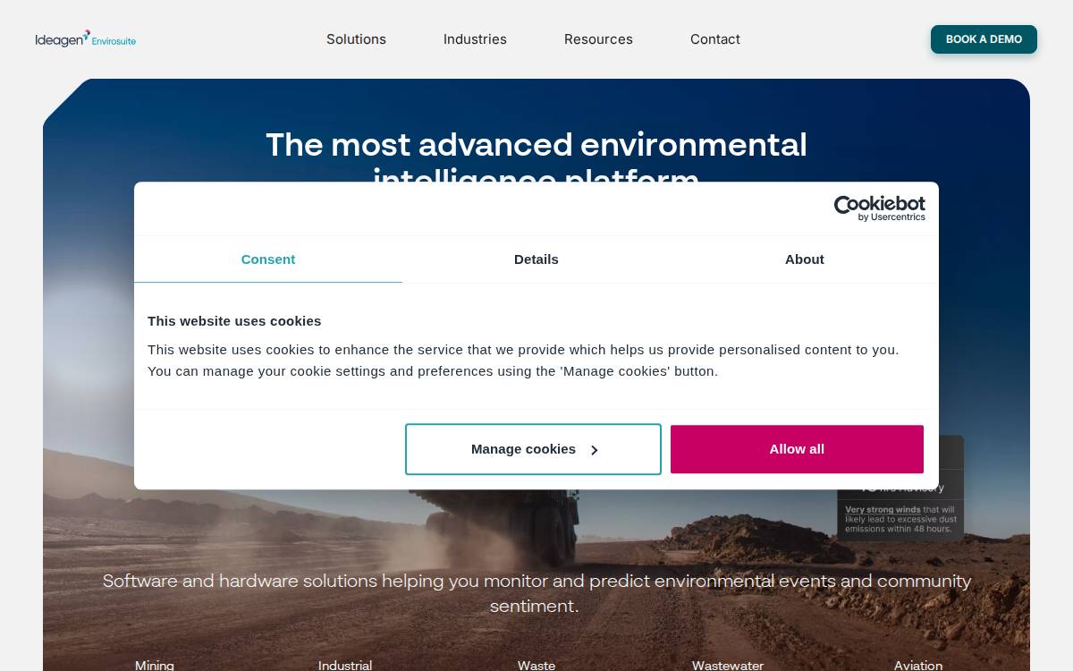 Envirosuite website preview