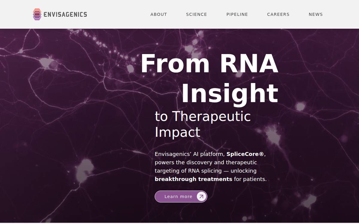Envisagenics website preview