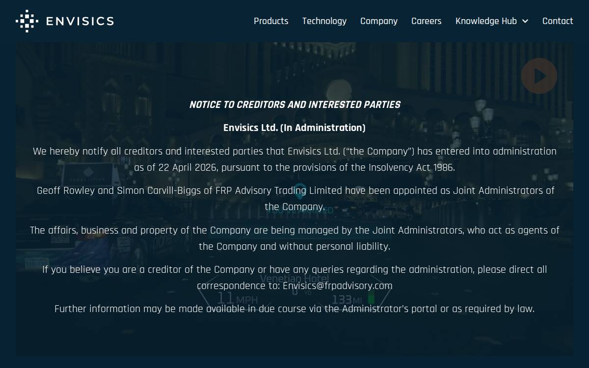 Envisics website preview