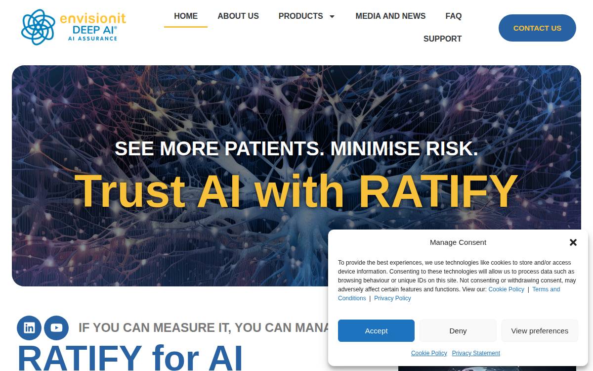 Envisionit Deep AI website preview