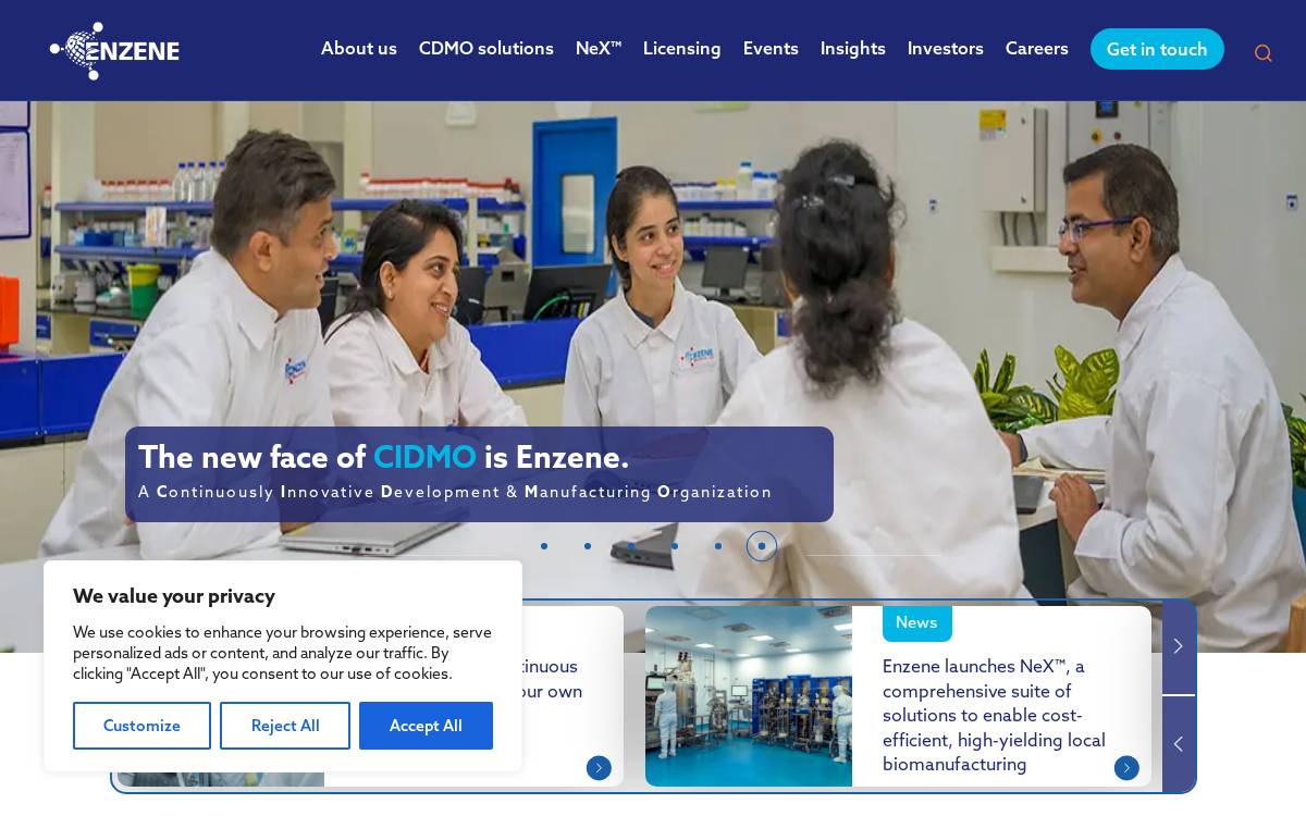 Enzene Biosciences Ltd website preview