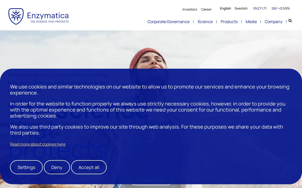 Enzymatica website preview