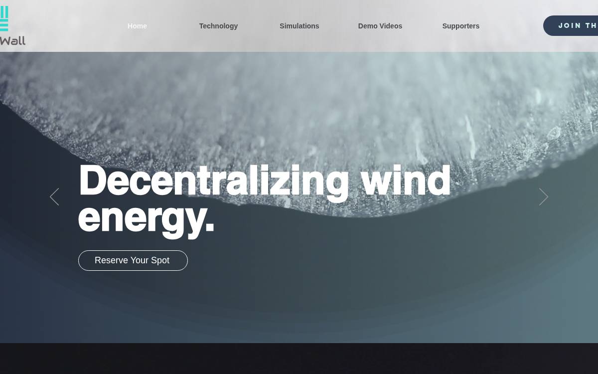 Eolic Wall website preview