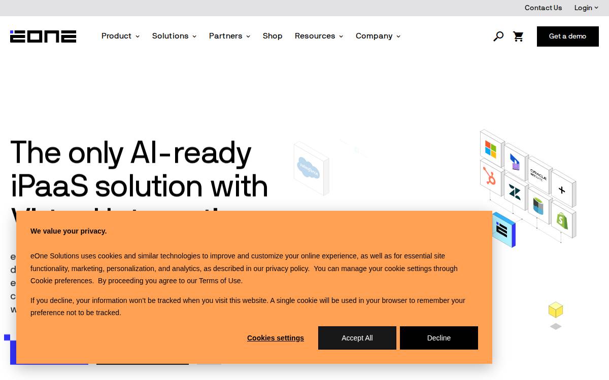 eOne Solutions website preview