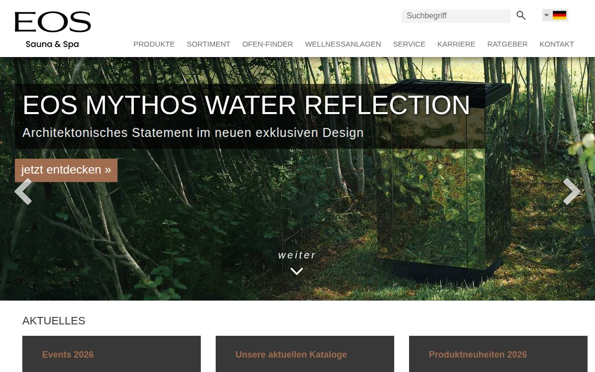 EOS Saunatechnik website preview