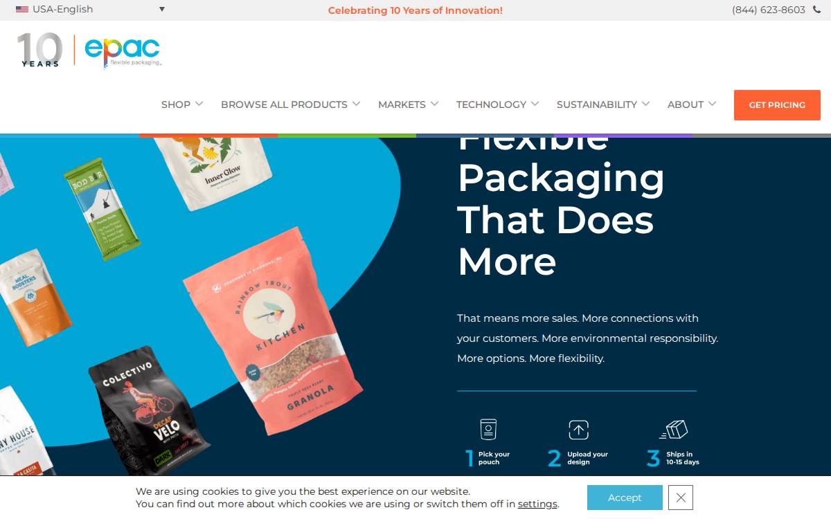 ePac Flexible Packaging website preview