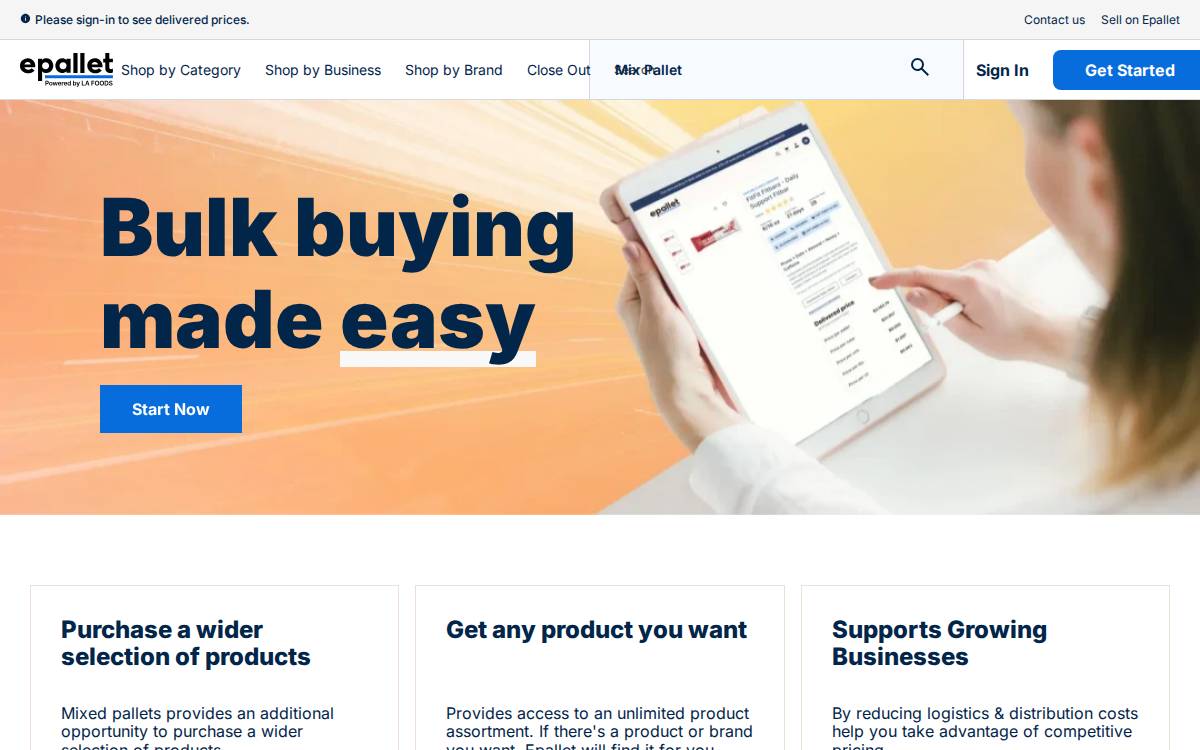 ePallet website preview