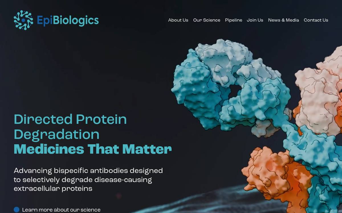 Epi Biologics website preview