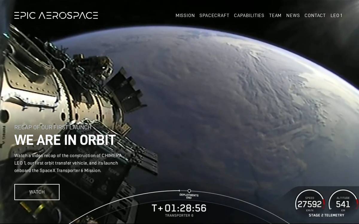 EPIC AEROSPACE website preview