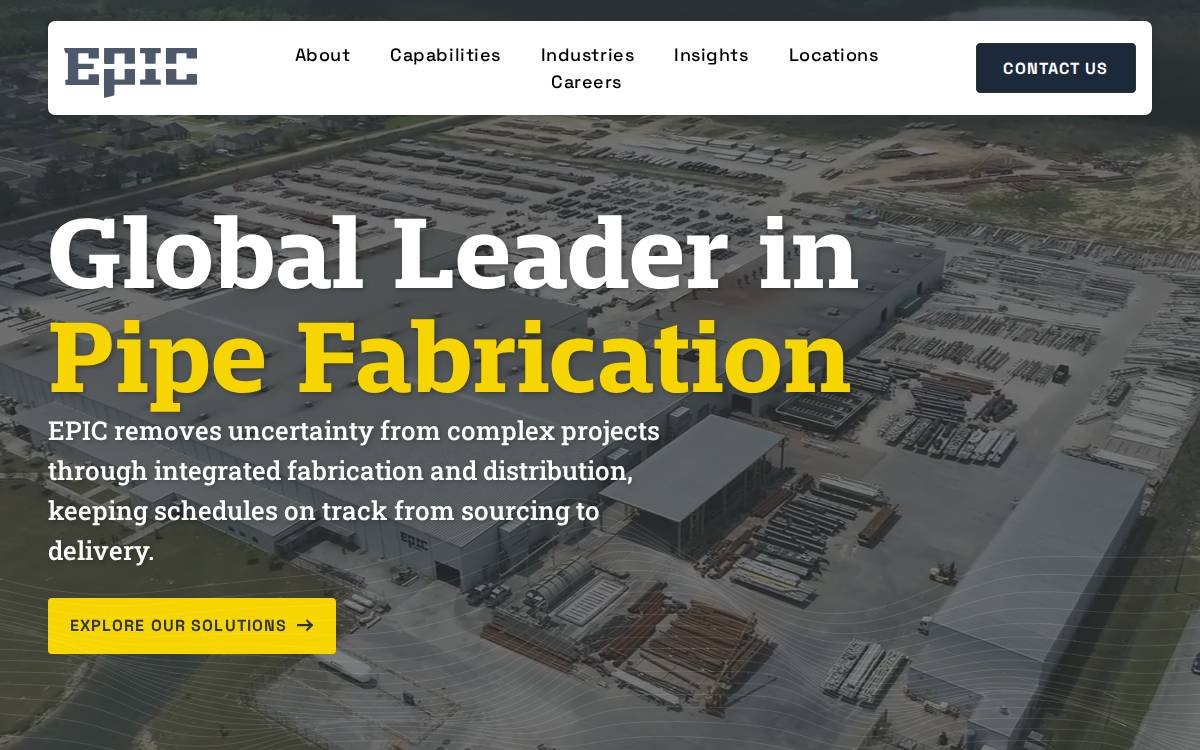 Epic Piping website preview