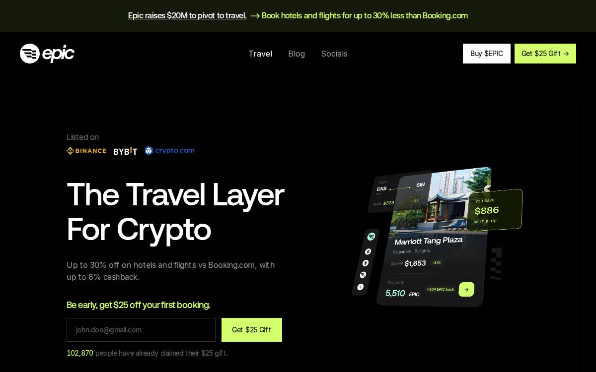 Epic Chain website preview