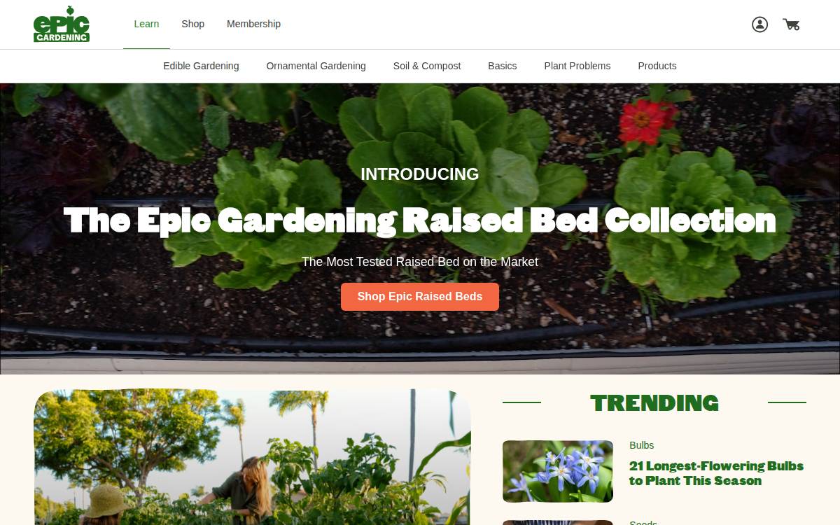 Epicgardening website preview