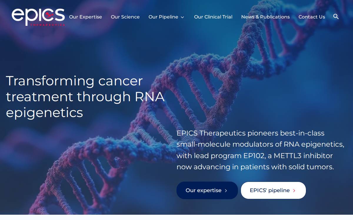 Epics Therapeutics website preview