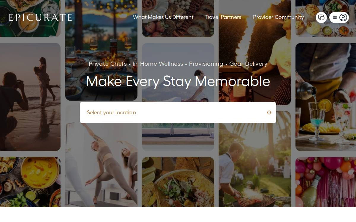 Epicurate website preview
