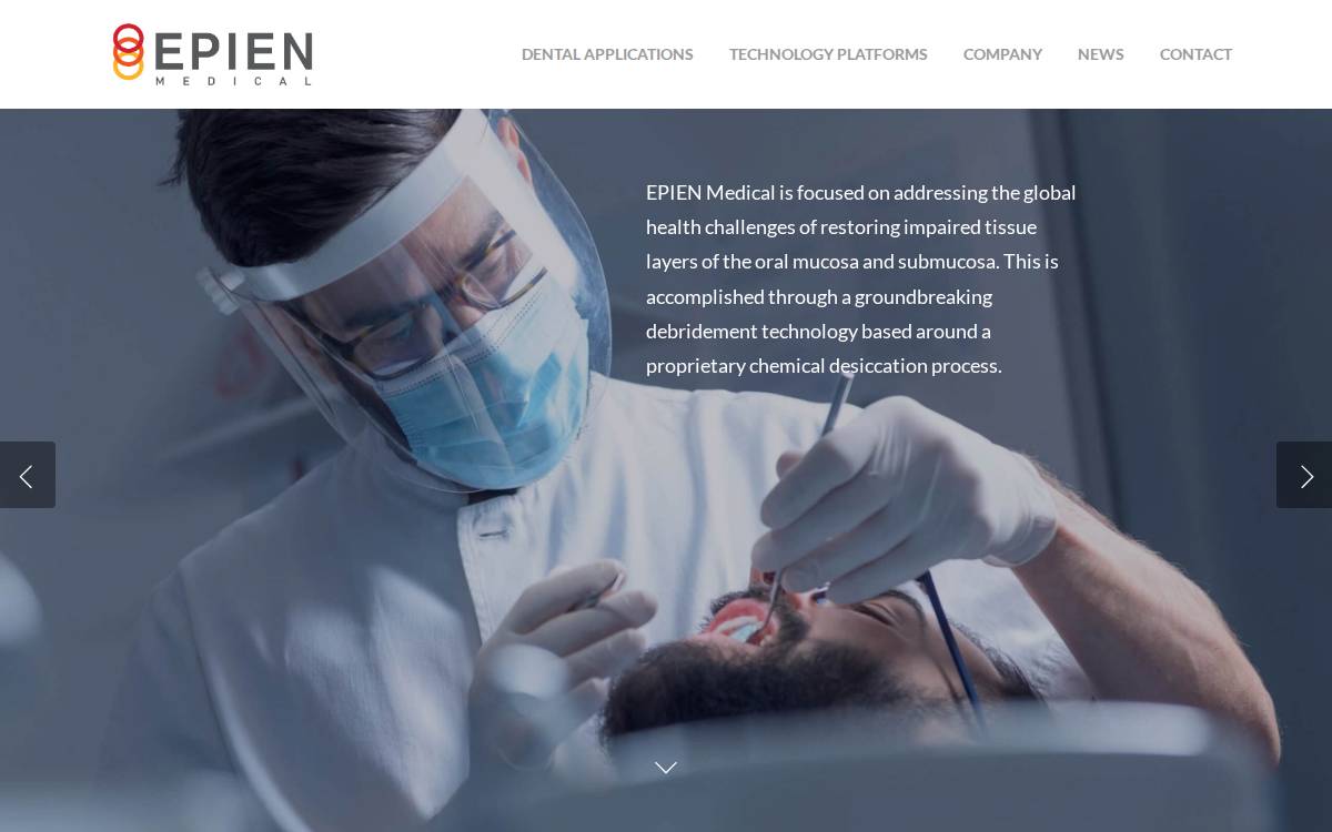 Epien Medical website preview