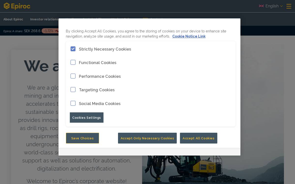 Epiroc website preview