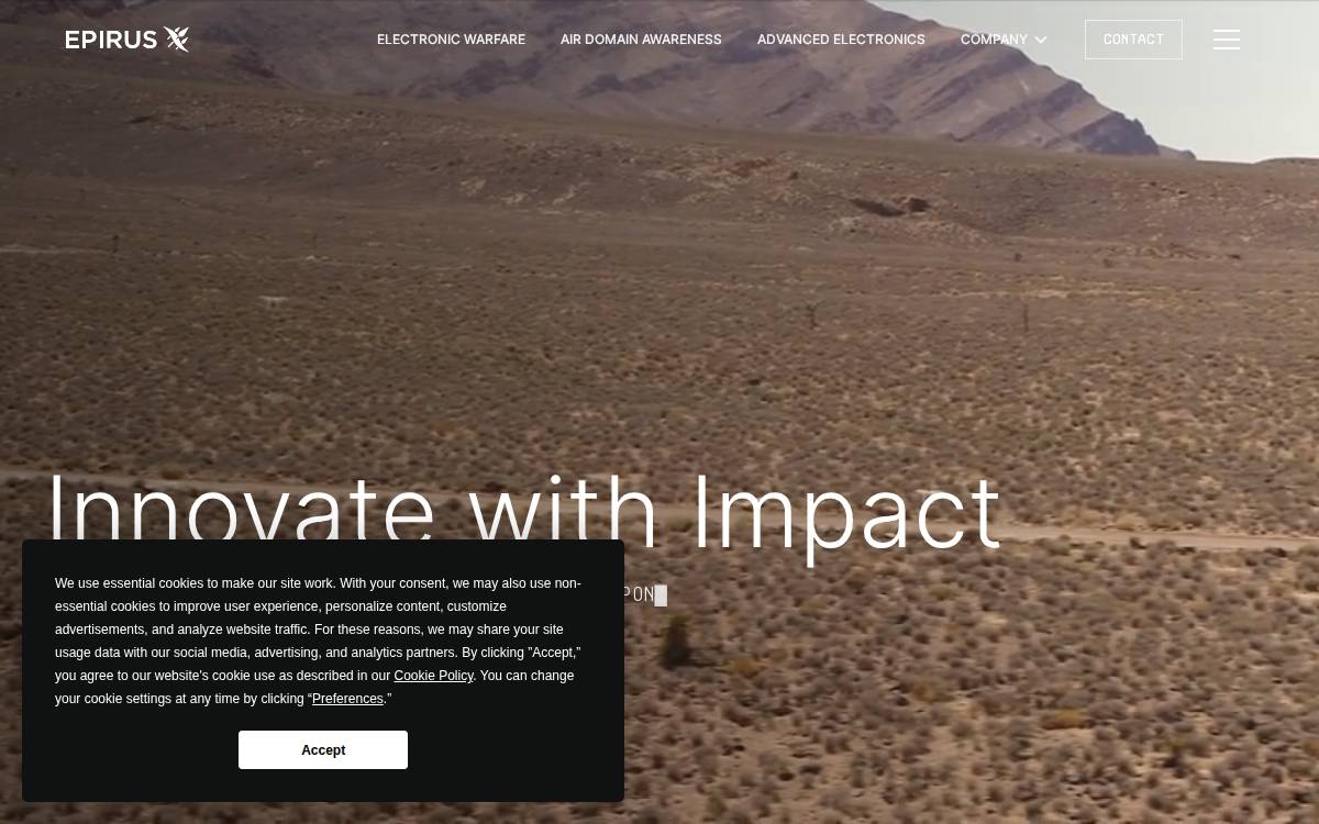 Epirus Modern Defense Systems website preview