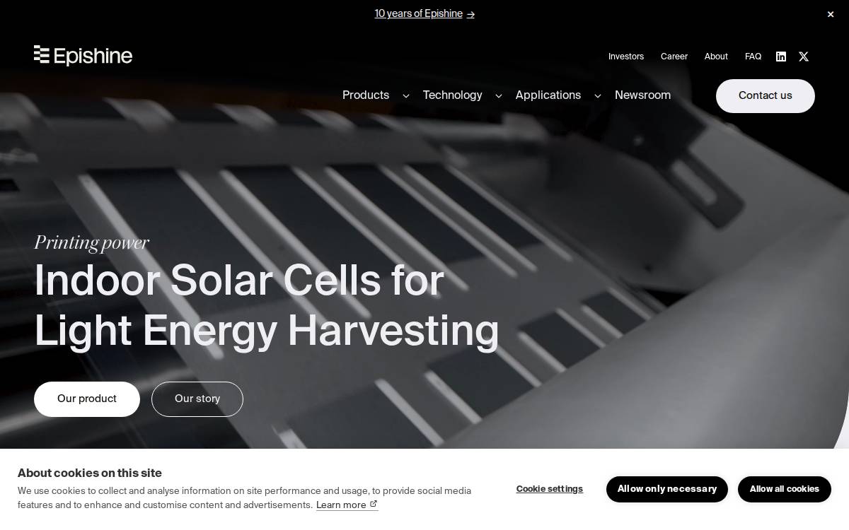 Epishine website preview