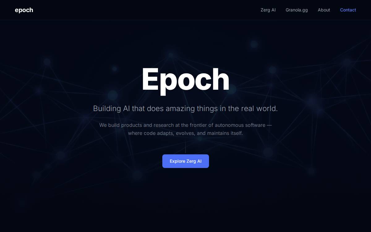 Epochml website preview