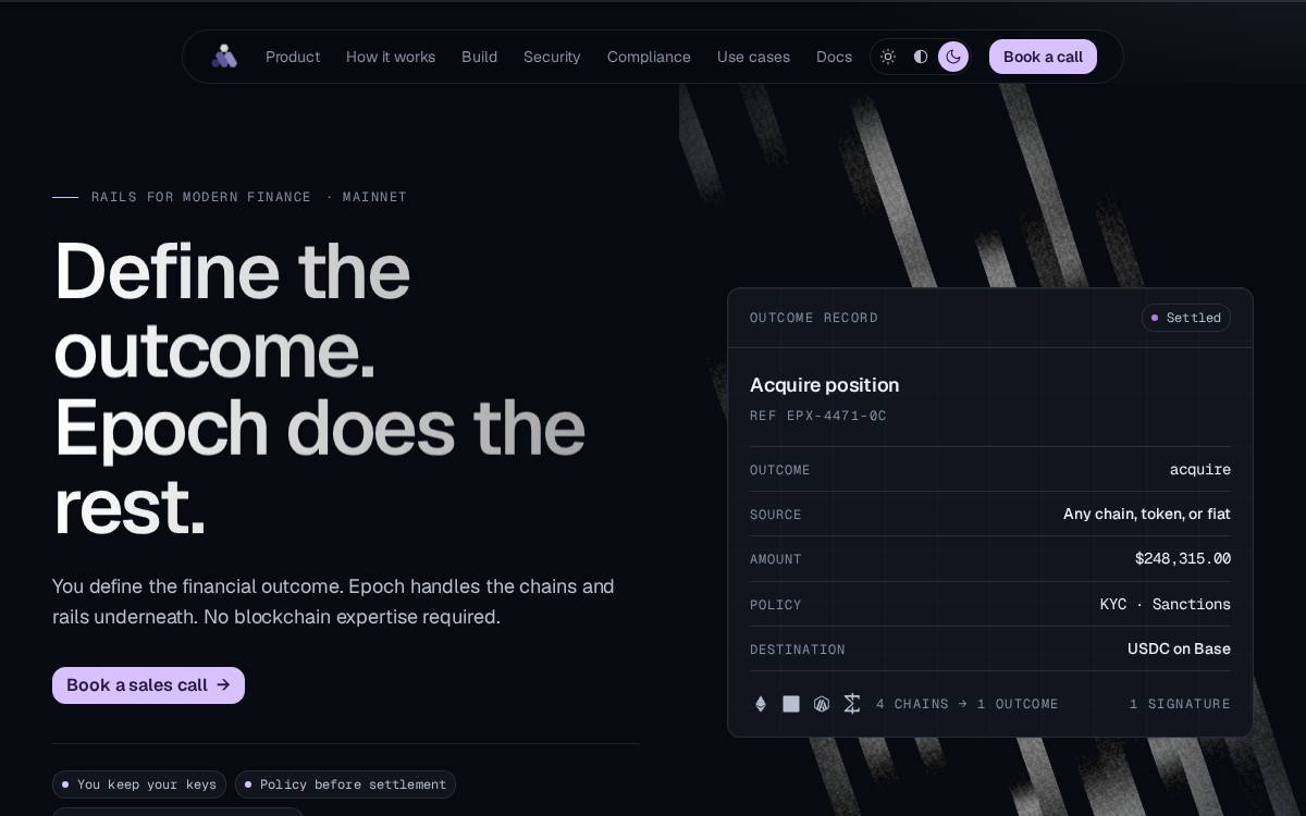 Epochprotocol website preview