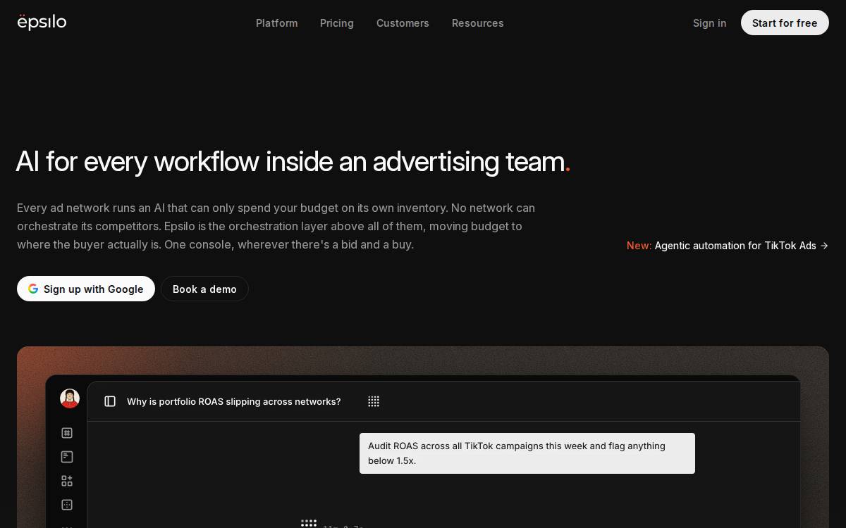Epsilo website preview
