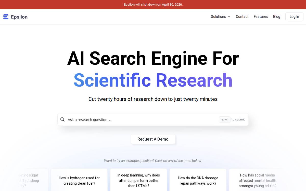 Epsilon website preview