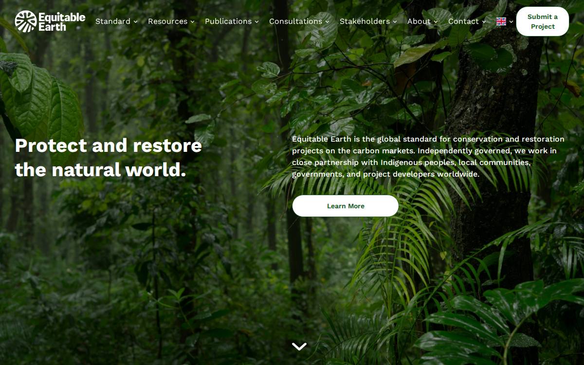 Eq Earth website preview