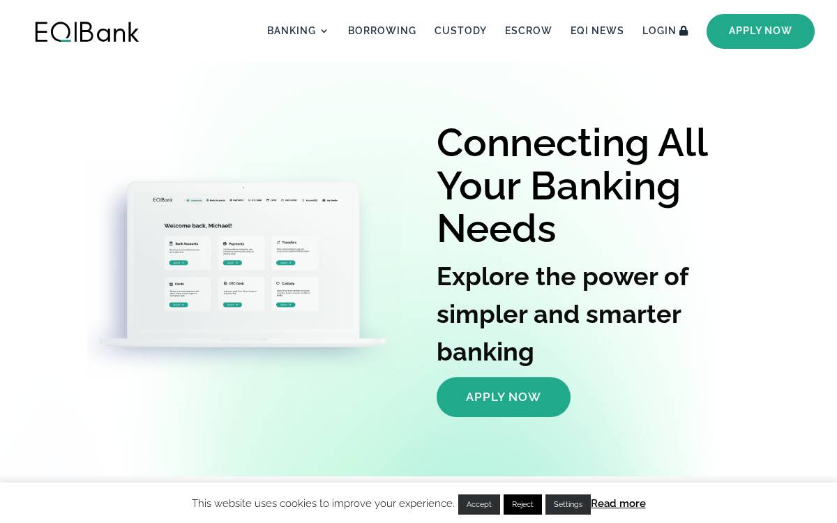 EQIBank website preview