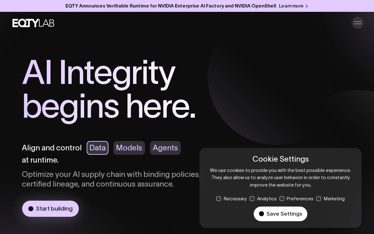 EQTY Lab website preview