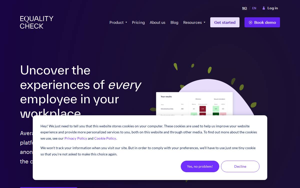 Equality Check website preview