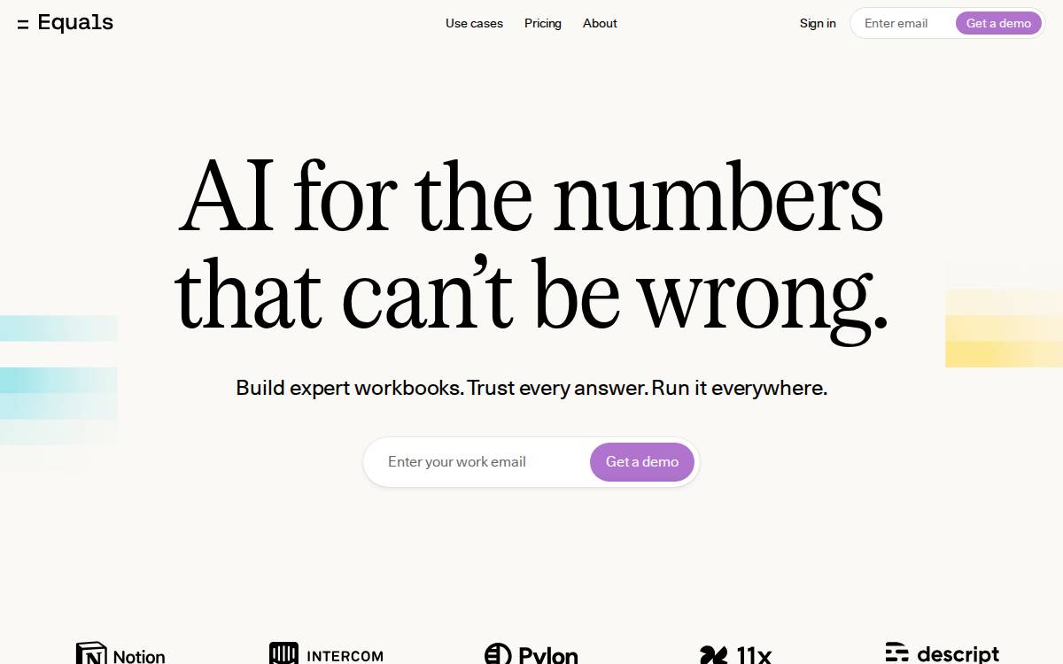 Equals website preview