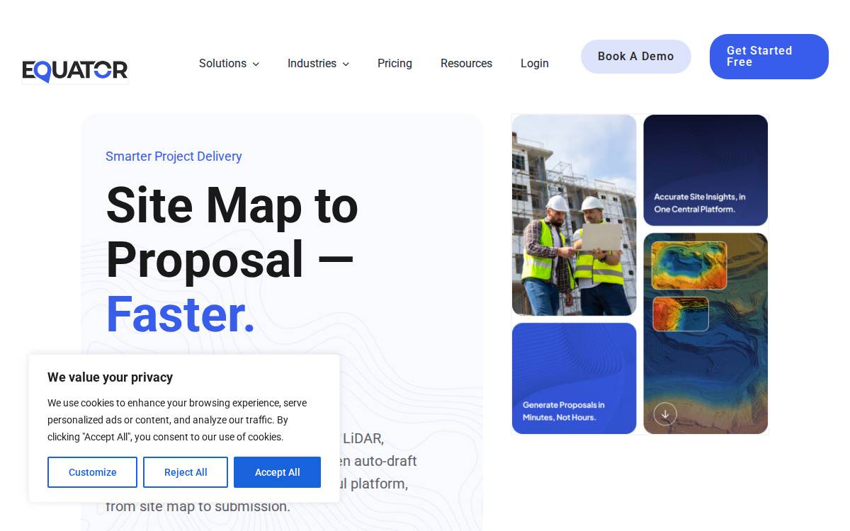 Equator website preview