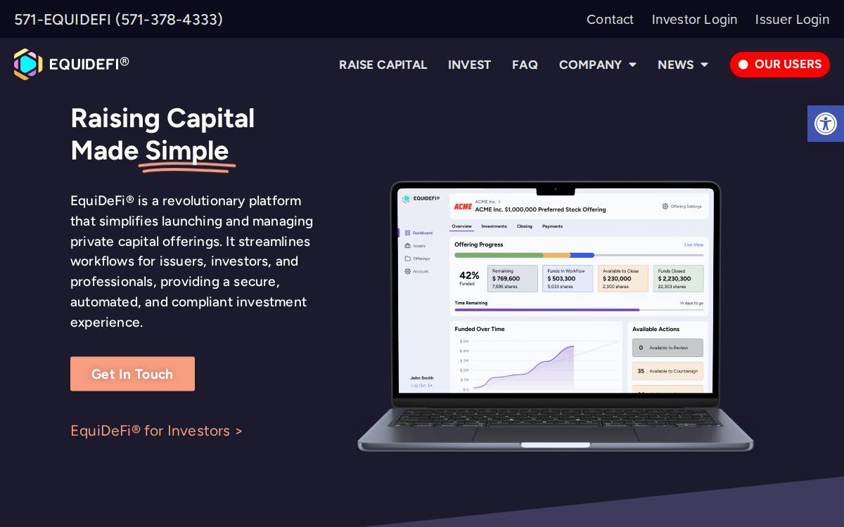 Equidefi website preview