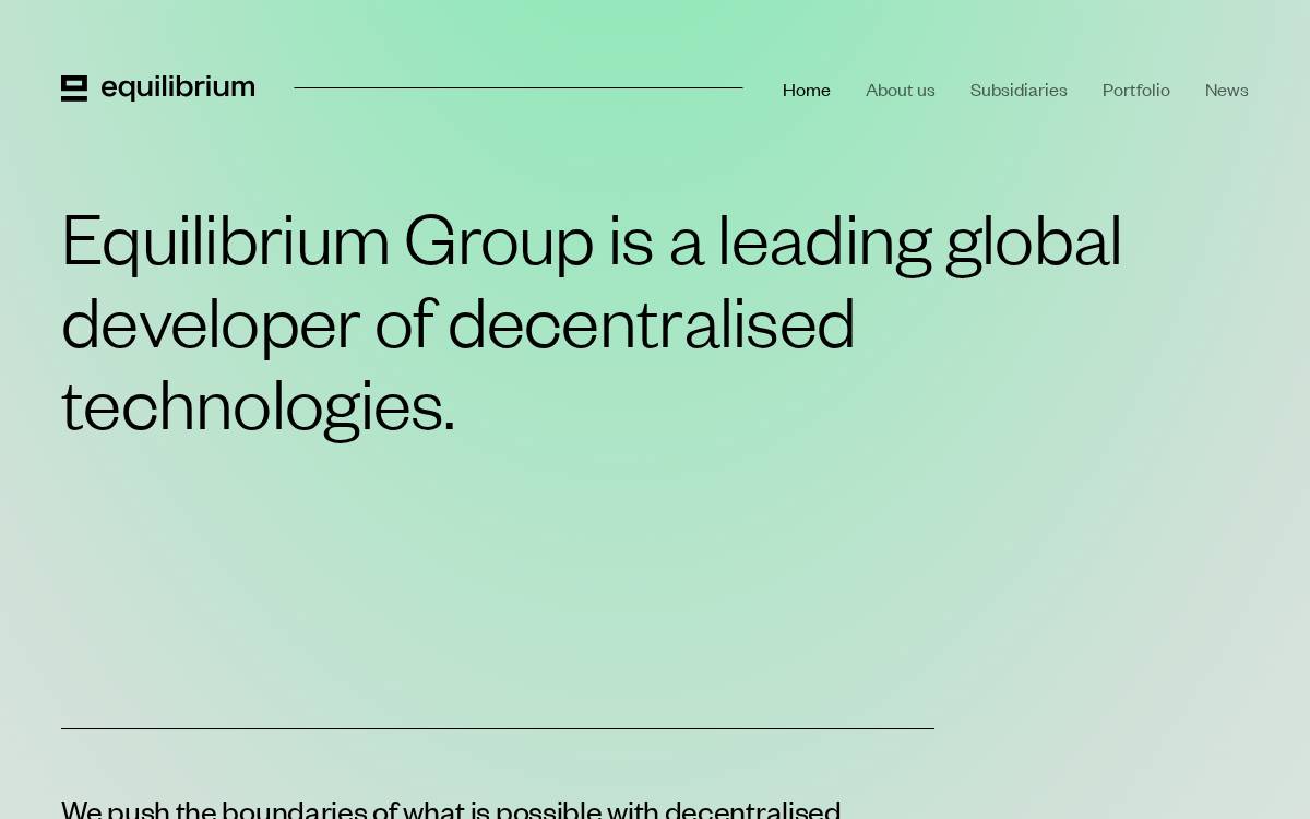 Equilibrium website preview
