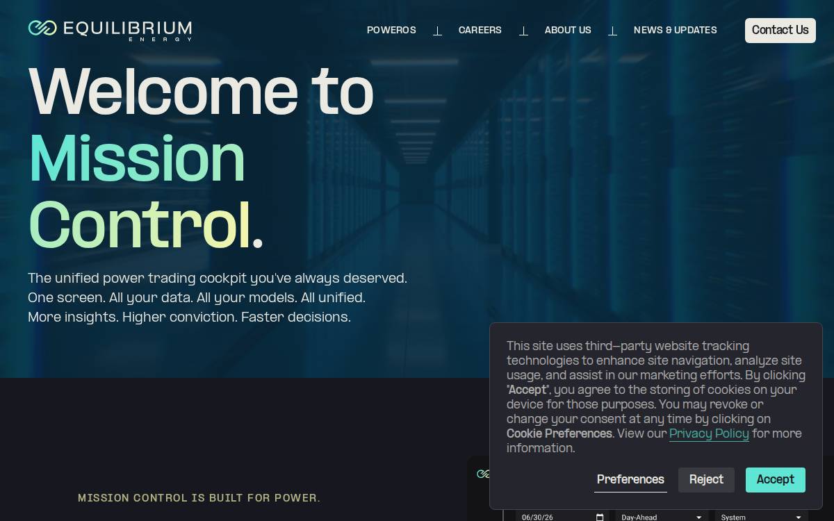Equilibrium Energy website preview