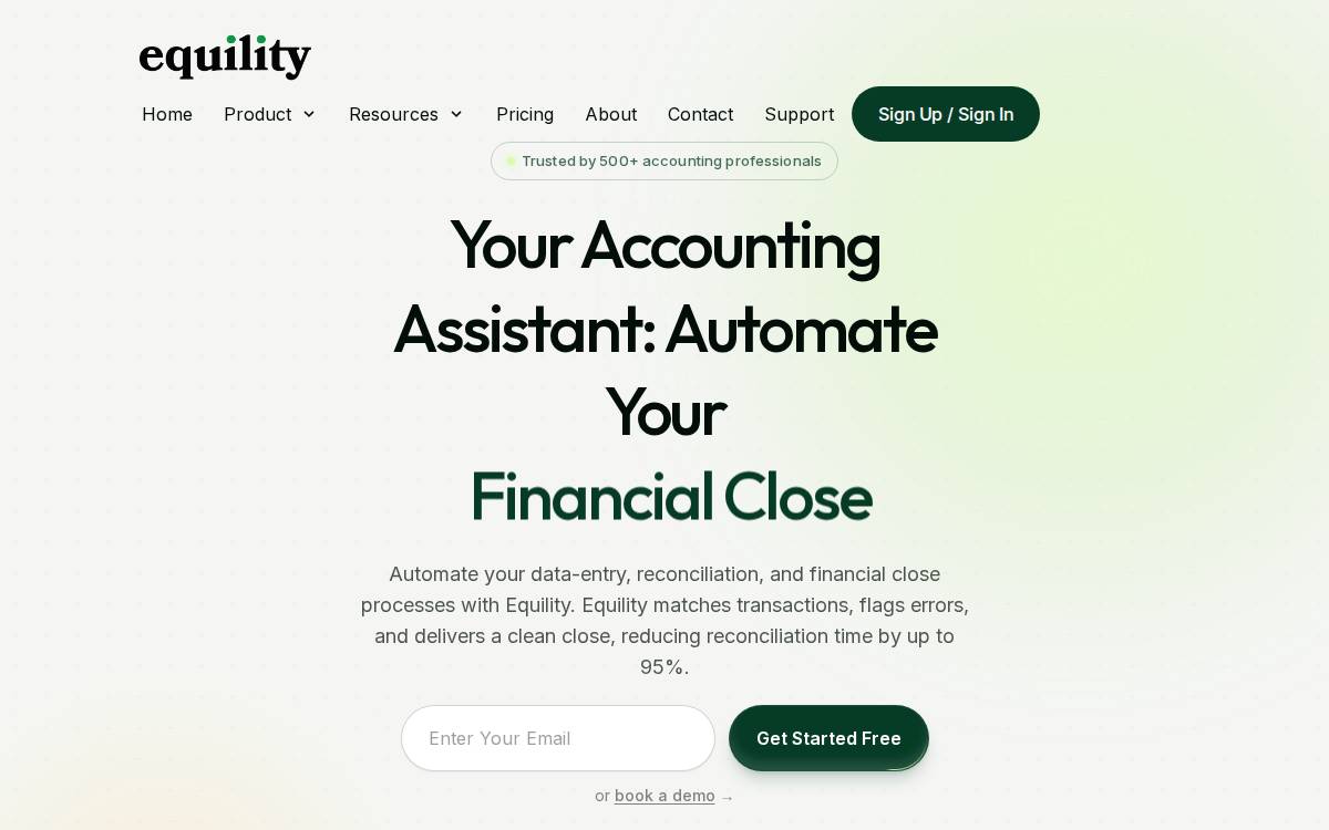 Equility website preview