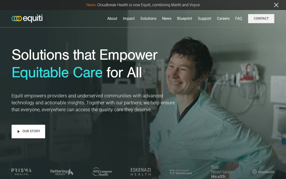 Equiti Health website preview