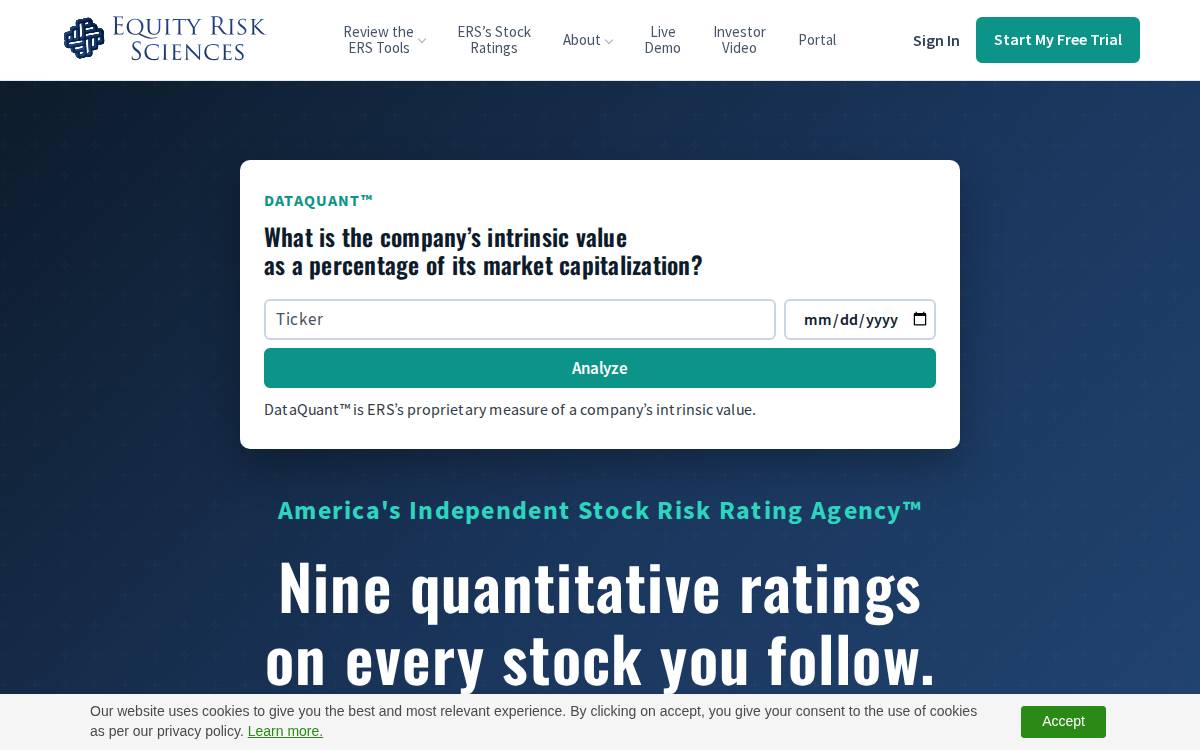Equity Risk Sciences website preview