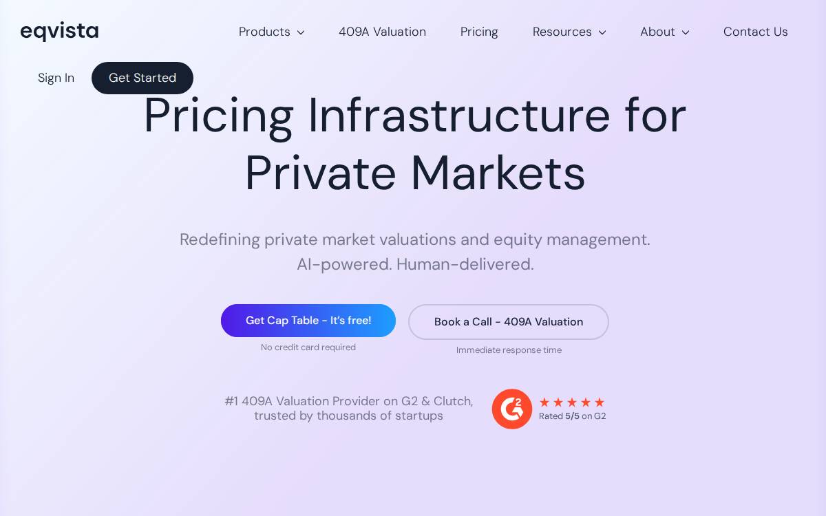 Eqvista website preview