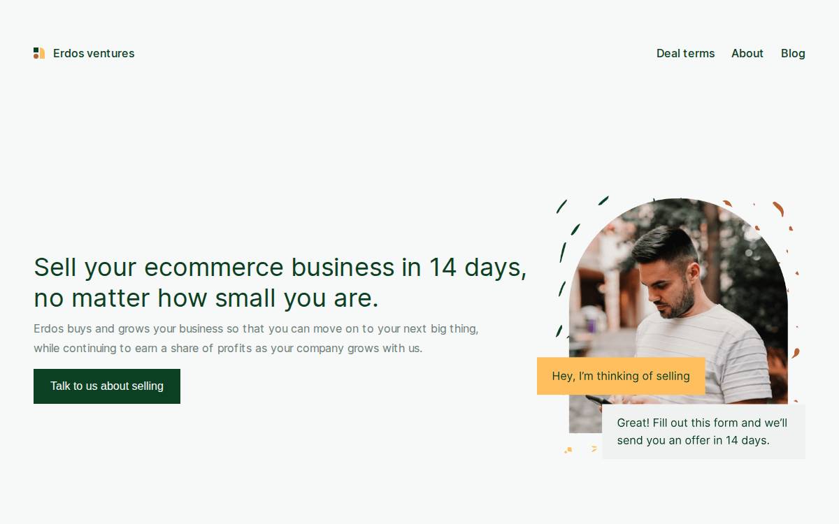 Erdos Ventures website preview