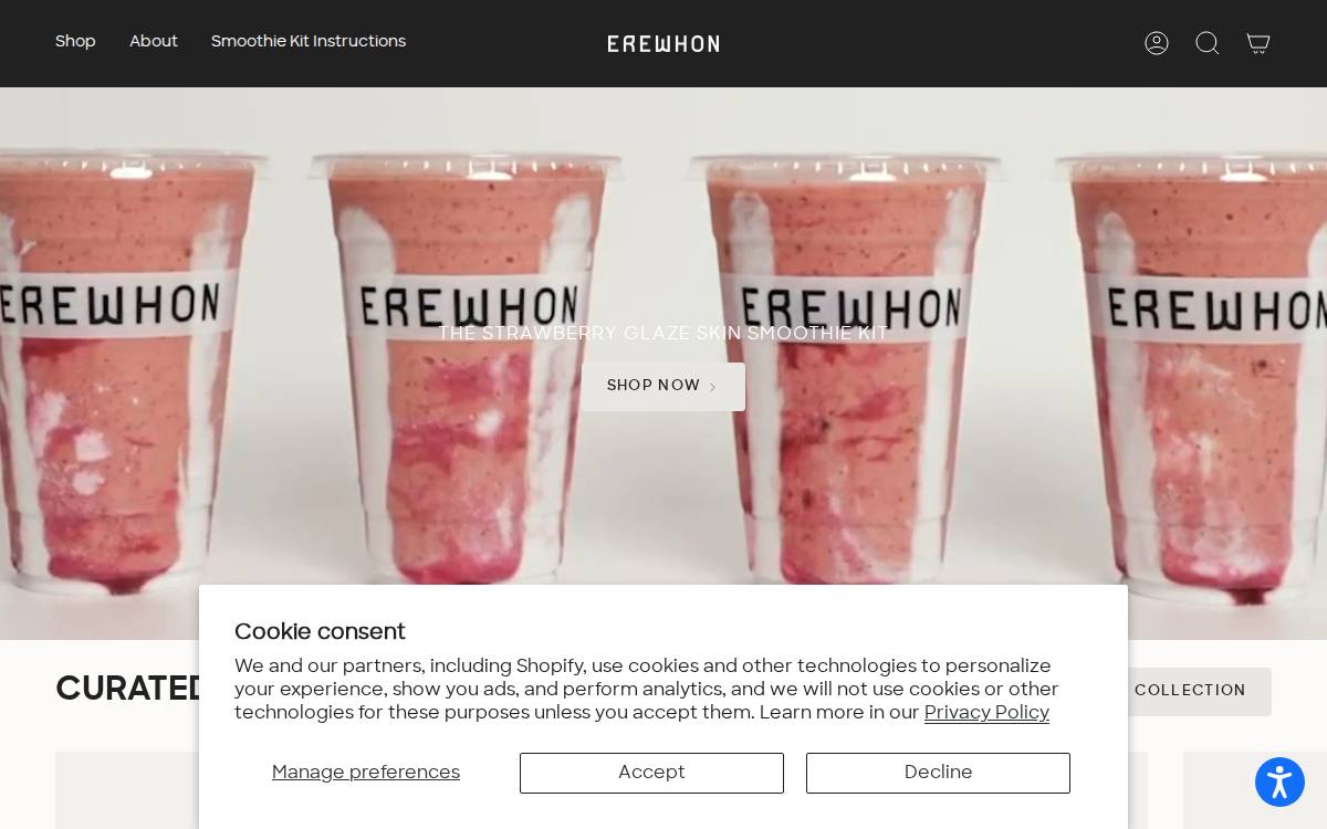 Erewhon website preview