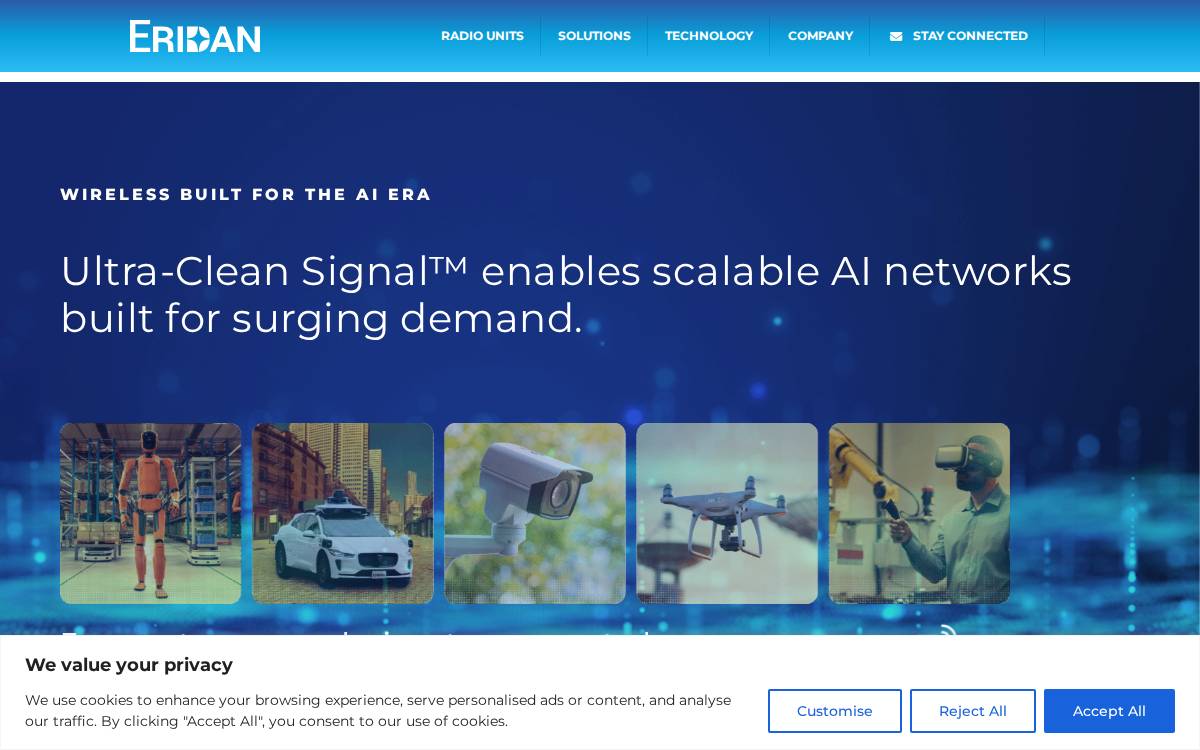 Eridan website preview