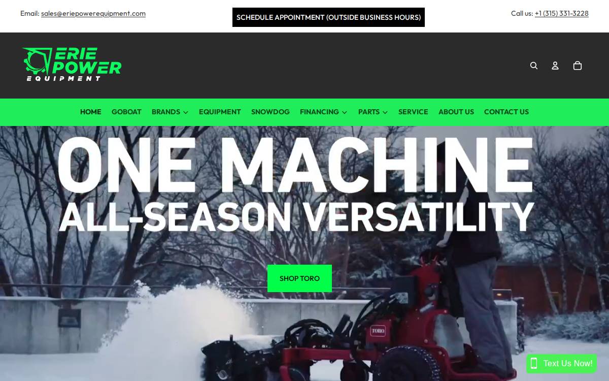 Erie Power website preview