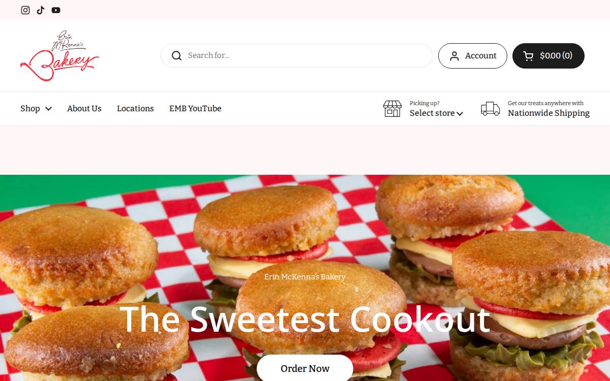 Erinmckennasbakery website preview