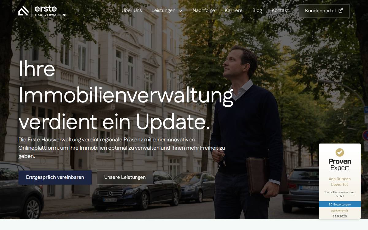 Erste Hausverwaltung website preview