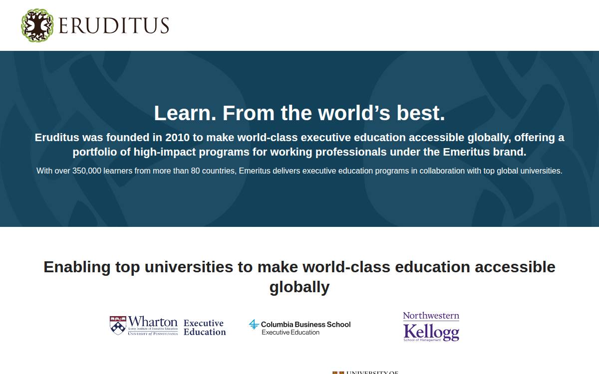 Eruditus website preview
